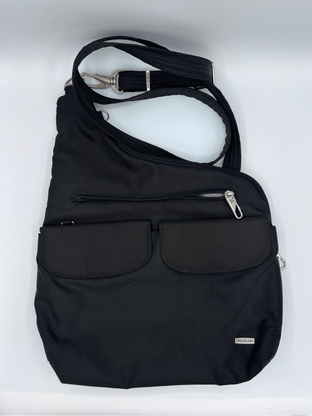 Travelon Anti Theft Black Crossbody Classic Messenger Bag - Travel, Everyday
